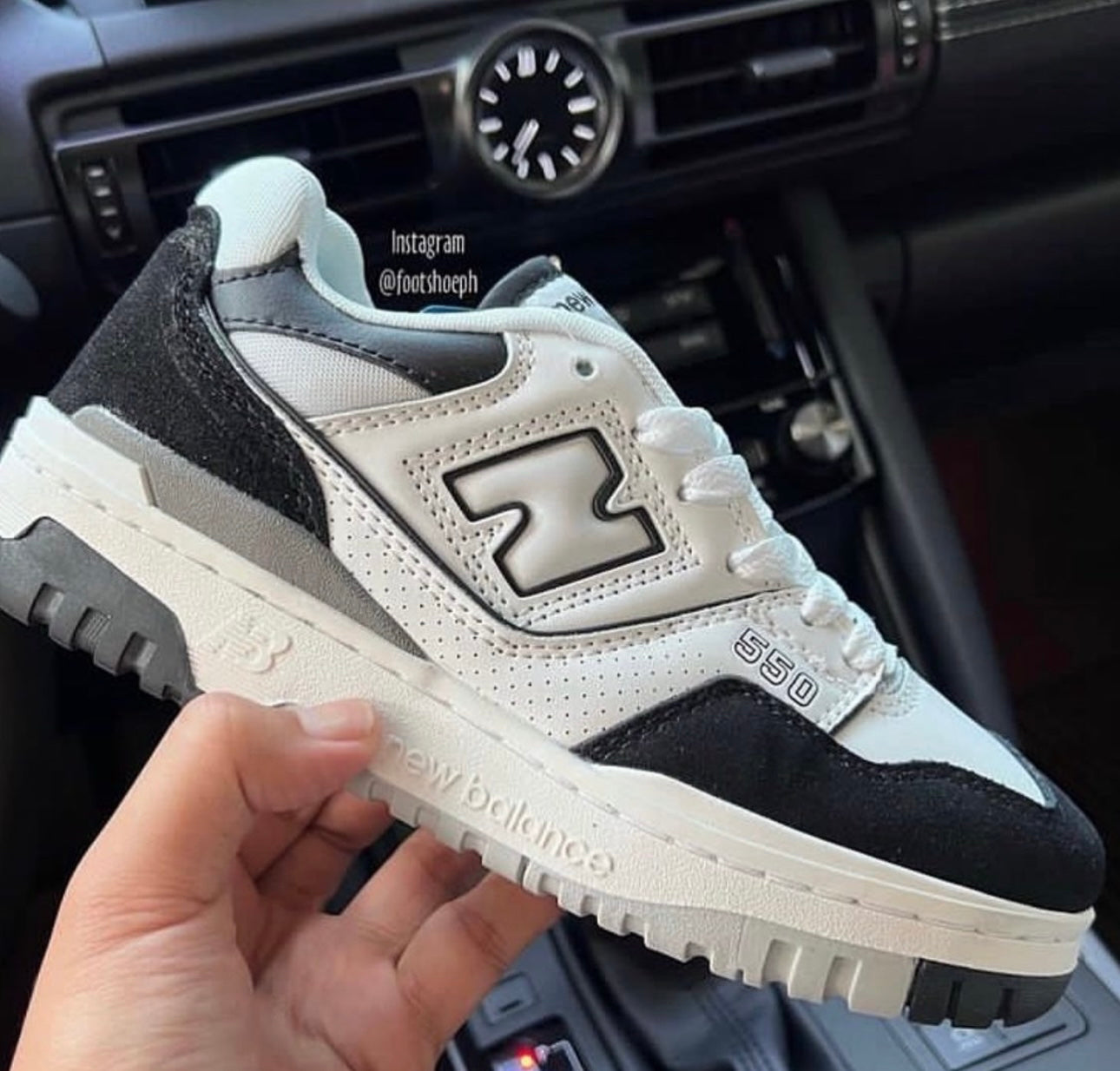 New Balance 550 white Black rain cloud - תמונה 4
