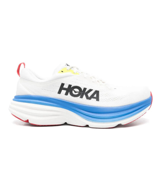 HOKA Bondi 8 White Blue Red